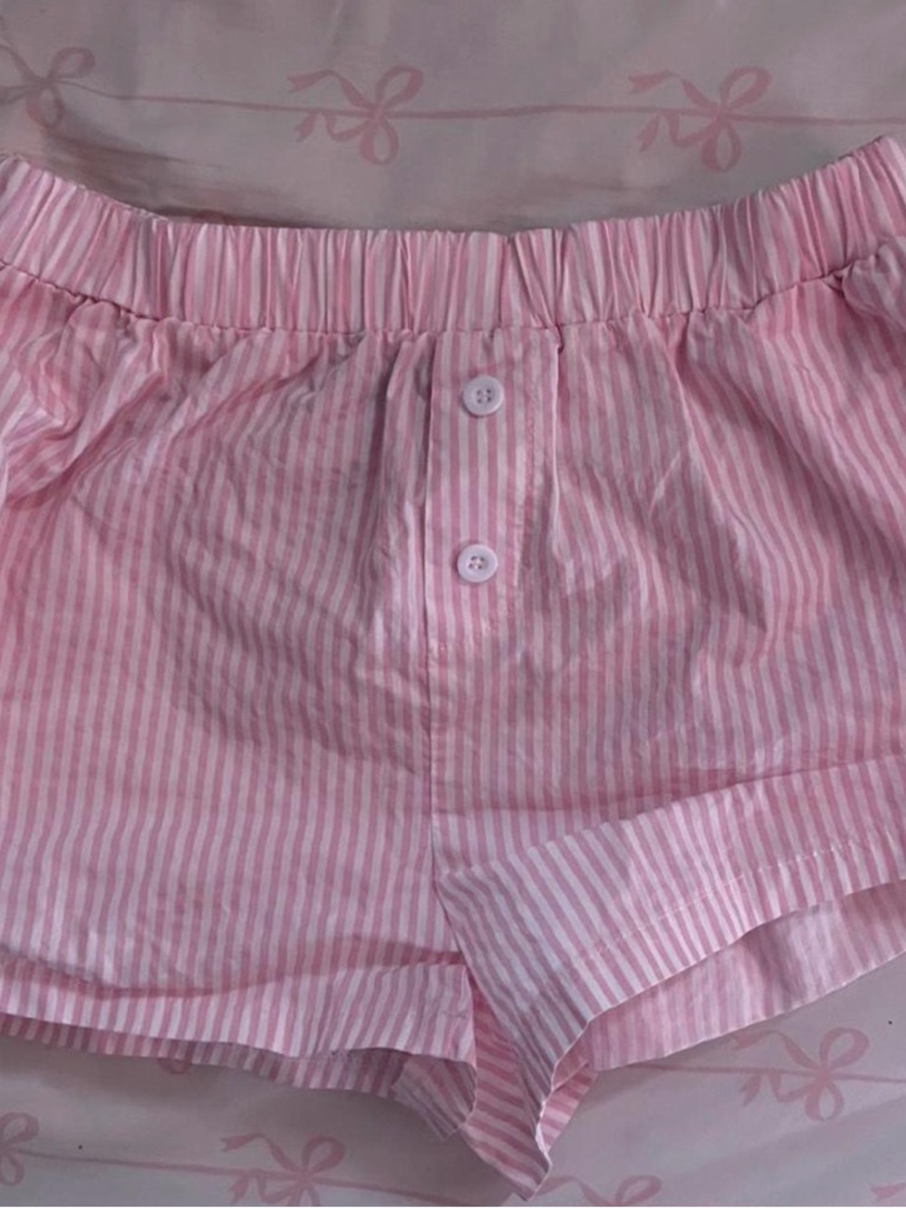 Edikted Pink Striped High-Waist Women’s Shorts